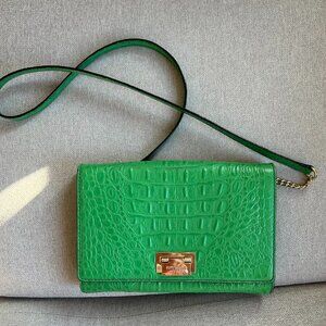 Kate Spade Handbag Women Clutch Crossbody Green & Gold Handbag Designer